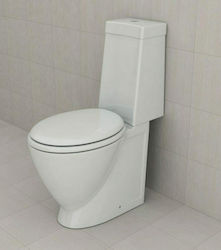 Ceramita Cannes Stehende Toilette mit Spülung mit Deckel Sanftes Schließen Weiße