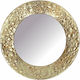 Zaros Wall Mirror With Gold Metallic Frame Diameter 25.5cm