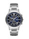 Emporio Armani Renato Men's Watch 43mm Chronograph Battery with Silver Metal Bracelet