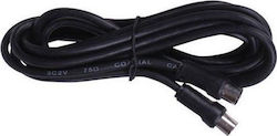Eurolamp Καλώδιο Κεραίας Coax male - Coax female Μαύρο 3m