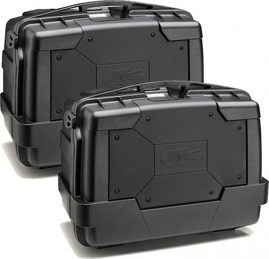 Kappa Moto Garda PACK2 Monokey Motorcycle Hard Side Case Set 46lt in Black Colour