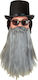 Mustach / Beard for Carnival in Gray color 6pcs