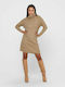 Mini Dress Turtleneck Beige