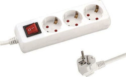 Eurolamp Power Strip 3 Positions with Switch and Cable 5m