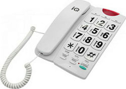 IQ DT-836BB Ενσύρματο Τηλέφωνο Γραφείου για Ηλικιωμένους Λευκό