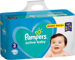 Pampers Tape Diapers Active Baby No. 3 for 6-10 kgkg 104pcs