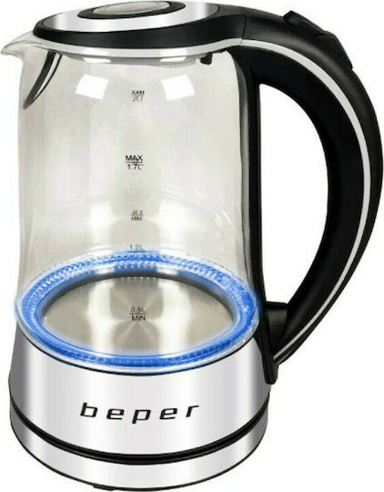 Beper Βραστήρας 1.7lt 2200W Ασημί