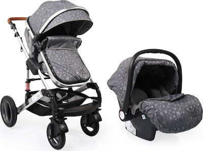 Moni Gala Premium 3 in 1 Stars Adjustable 3 in 1 Baby Stroller Suitable for Newborn Gray 12kg