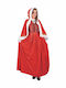 Adult Christmas Santa Claus Costume Red Αγιοβασιλίνα Lux