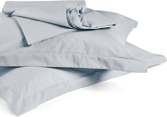Kentia True Col Cearceaf De Pat Single Cu Hugger Din Cauciuc 100x200+25cm Albastru Deschis
