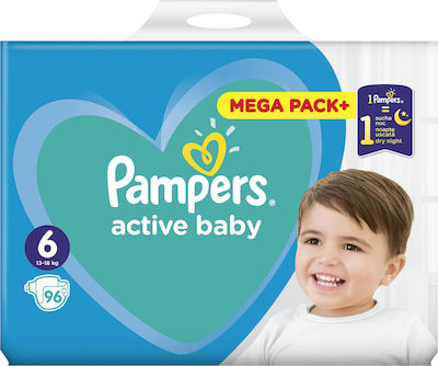 Pampers Scutece cu bandă adezivă Active Baby Active Baby Nr. 6 pentru 13-18 kgkg 96buc