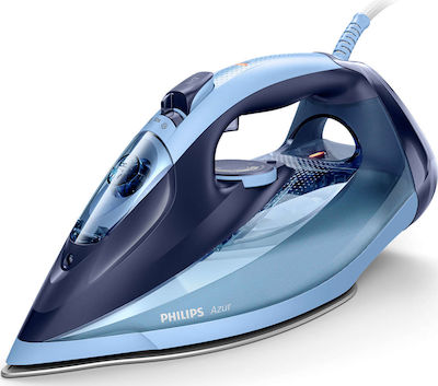 Philips Azur Σίδερο Ατμού 2600W με Αντικολλητική Πλάκα και Συνεχόμενη Παροχή 50gr/min Blue/Cyan