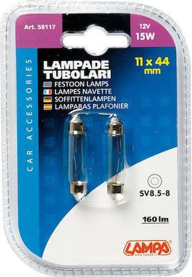 Lampa Lamps Car SV8.5-8 12V 15W 2pcs