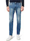 Anbass Men's Elastic Jeans Pants With Slim Fit Blue