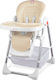 Lionelo Linn Plus Foldable Highchair with Metal Frame & Fabric Seat Beige