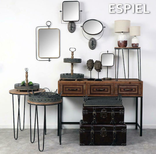 Espiel FUT209 Καθρέπτης Μαύρος Διαμέτρου 50cm