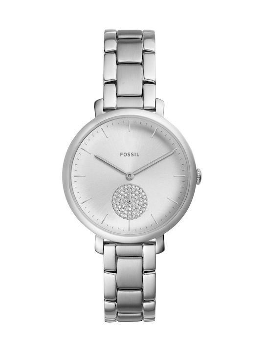 Fossil Jacqueline Crystals Watch with Silver Metal Bracelet