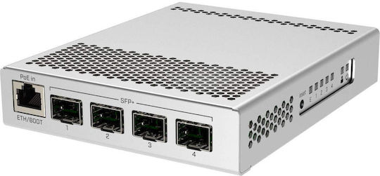 MikroTik CRS305-1G-4S+IN Unmanaged L2 PoE+ Switch with 1 Gigabit (1Gbps) Ethernet Port and 4 SFP Ports
