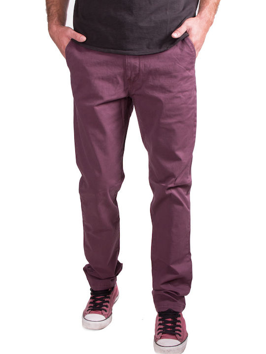 Trousers Chino Elastic in Regular Fit Wine