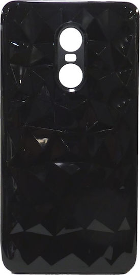Forcell Air Prism 3D Pattern Umschlag Rückseite Silikon Schwarz (Redmi 5 Plus)