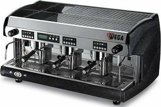 Wega Polaris EVD + SPIW-D Negru Mat Mașină De Espresso Comercială Cu 3 Grupuri 5.8kW L57xA45xÎ99.9cm