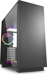 Sharkoon Pure Steel RGB Jocuri Turnul Midi Cutie de calculator cu fereastră laterală Negru