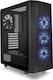 Versa J24 Tempered Glass RGB Edition Jocuri Turnul Midi Cutie de calculator cu fereastră laterală Negru