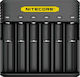 NiteCore Q6 Φορτιστής 6 Μπαταριών Li-ion Μεγέθους 18650