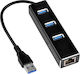 Silverstone USB Hub 3 Ports USB 3.0 with USB-A Connection Ethernet