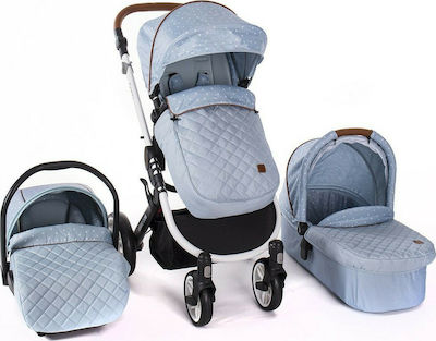 Kikka Boo Dotty 3 in 1 3 in 1 Baby Stroller Suitable for Newborn Blue 16.7kg