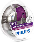 Philips Λάμπες Αυτοκινήτου VisionPlus H1 Αλογόνου 3250K Θερμό Λευκό 12V 55W 2τμχ
