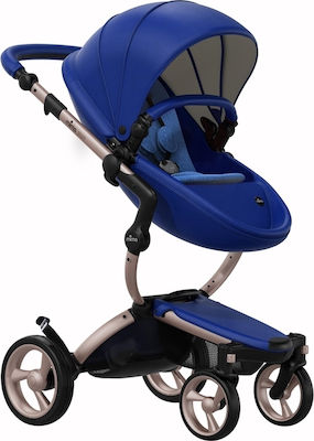 Mima Xari Royal Blue / Gold Chassis Adjustable 2 in 1 Baby Stroller Suitable for Newborn Blue 13.4kg