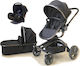 Miko T360 Line Verstellbar 3 in 1 Baby Kinderwagen Geeignet für Neugeborene Schwarz T360Black