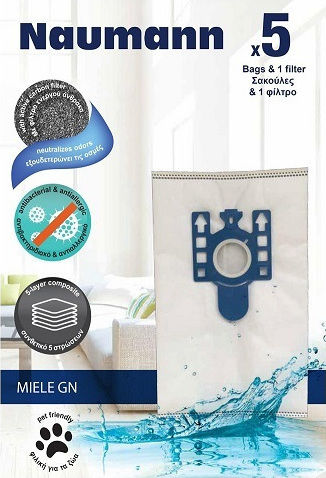 Miele Type GN 908097511 Торби за прахосмукачка 5бр Съвместима с прахосмукачка Miele