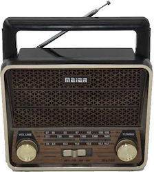 Meier M-U128 Retro Radio portabil Reîncărcabil cu USB Maro