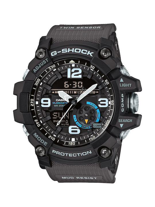 Casio G-Shock Master of G-Land Mudmaster Watch Chronograph Battery with Gray Rubber Strap