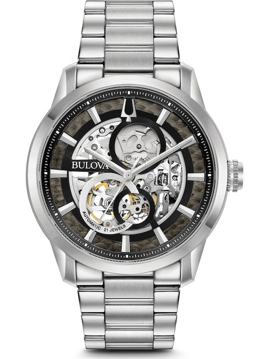 Bulova Sutton Collection Мъжки Часовник 43мм Автоматичен със Сребърна Метална Гривна