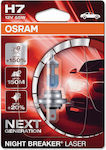 Osram Λάμπα Αυτοκινήτου Night Breaker Laser +150% H7 Αλογόνου 12V 55W 1τμχ