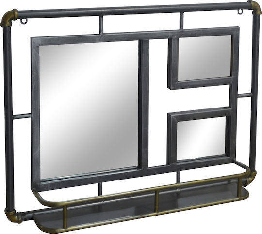 Inart Wandspiegel mit Gray Metallisch Rahmen 51x70cm 1Stück