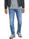 Men's Jeans Pants Elastic with Slim Straight Fit Blue