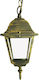 Aca Outdoor Hanging Ceiling Light E27 in Gold Color HI6045GB