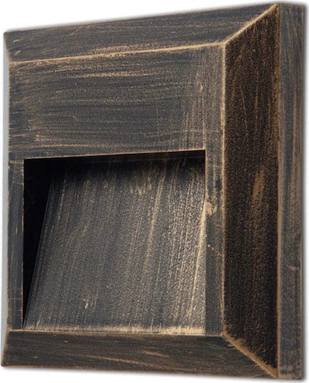 Aca Wandmontierte Außenbeleuchtung Deckenleuchte LED IP65 1.2W mit Warmweißem Licht 12.5x12.5x2.7cm