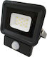 Eurolamp Watertight LED Flood Light 20W Cold White 6500K with Motion Sensor IP65