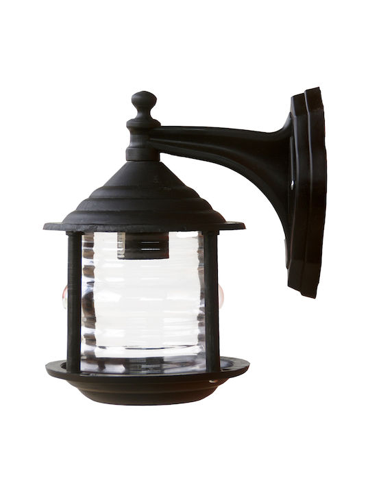 Heronia Wall-Mounted Outdoor Lantern IP20 E27 Black