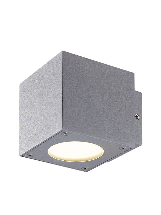 VK Lighting VK/02116/G/W Wall-Mounted Outdoor Spot Light IP54 with Integrated LED Gray