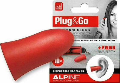 Alpine Plug & Go Ohrstöpsel in Rot Farbe 111.42.101 10Stück