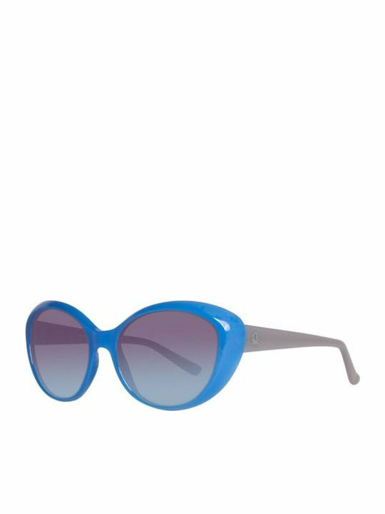 Benetton Women's Sunglasses with Blue Plastic Frame and Gray Lens BE937S 02