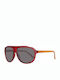 Benetton Men's Sunglasses with Red Plastic Frame and Gray Lens BE921S 04