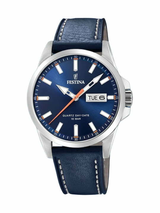 Festina Ανδρικό Ρολόι 40mm Μπαταρίας με Μπλε Δε...