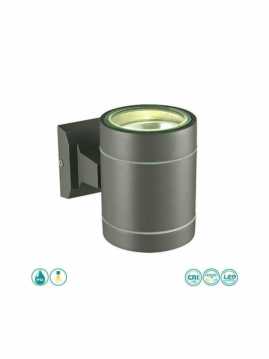 Sun Light Wandmontiertes Außenspotlicht IP54 mit Integrierte LED Gray